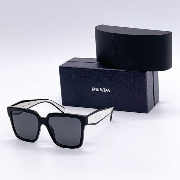 LNEW PRADA PR24ZS 1AB5S0 WOMEN’S SUNGLASSES PRADA PR 24ZS BLACK WHITE SPR 24Z - Picture 2 of 14